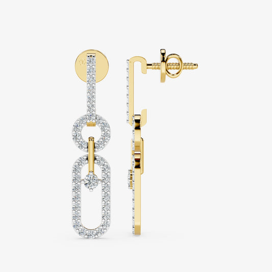 Elara Link Diamond Drop Earrings
