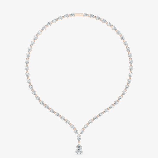 Minimalist Pear Diamond Lariat Necklace