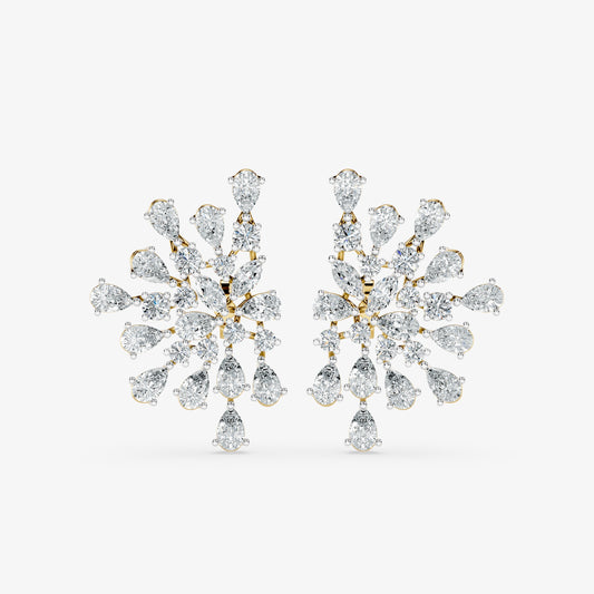Diamond Floral Cluster Earring