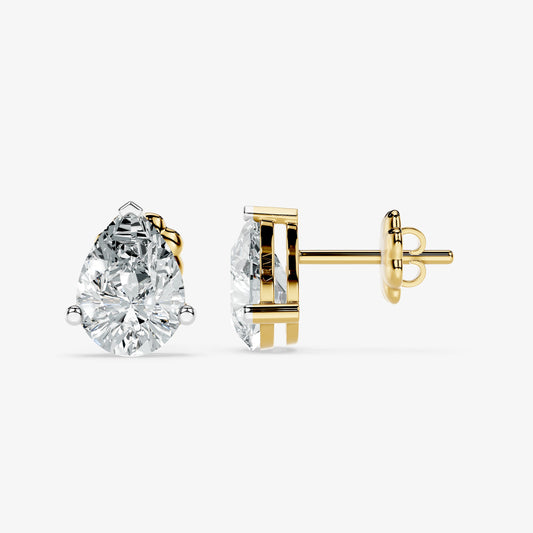Classic pear solitaire studs