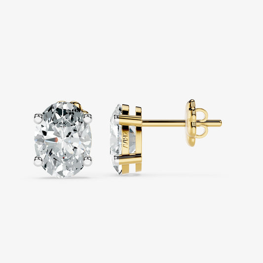 Classic oval solitaire studs