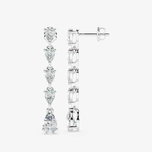 Pear Cut Diamond Dangle Earrings
