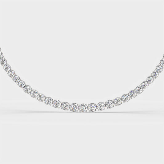 Graduated Round Diamond Half-Tennis Necklace