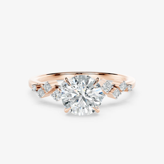 Celestine Cluster Solitaire Diamond Ring