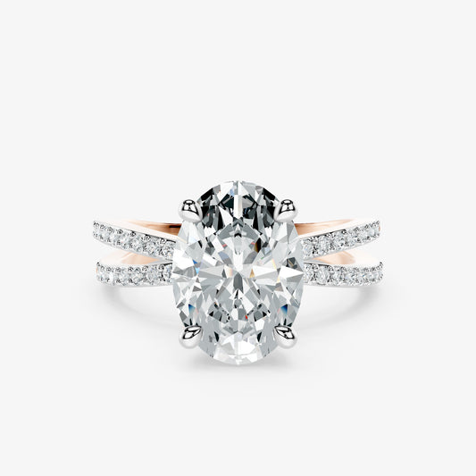 Oval Interlace Diamond Ring