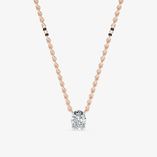 Oval Cut Diamond Mangalsutra