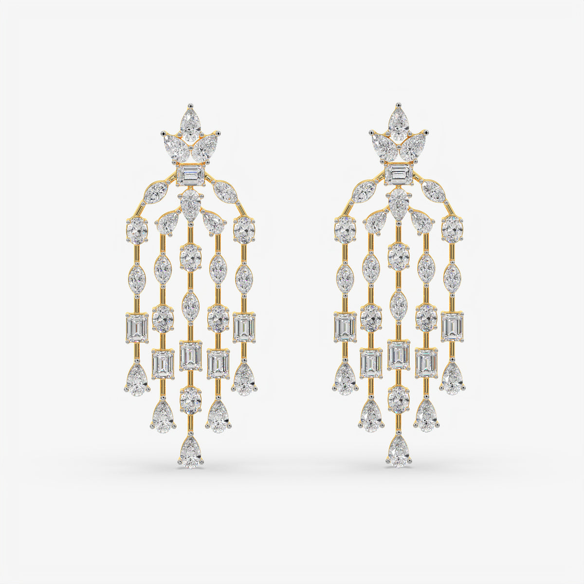 Multi-Cut Diamond Chandelier Earrings