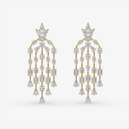 Multi-Cut Diamond Chandelier Earrings