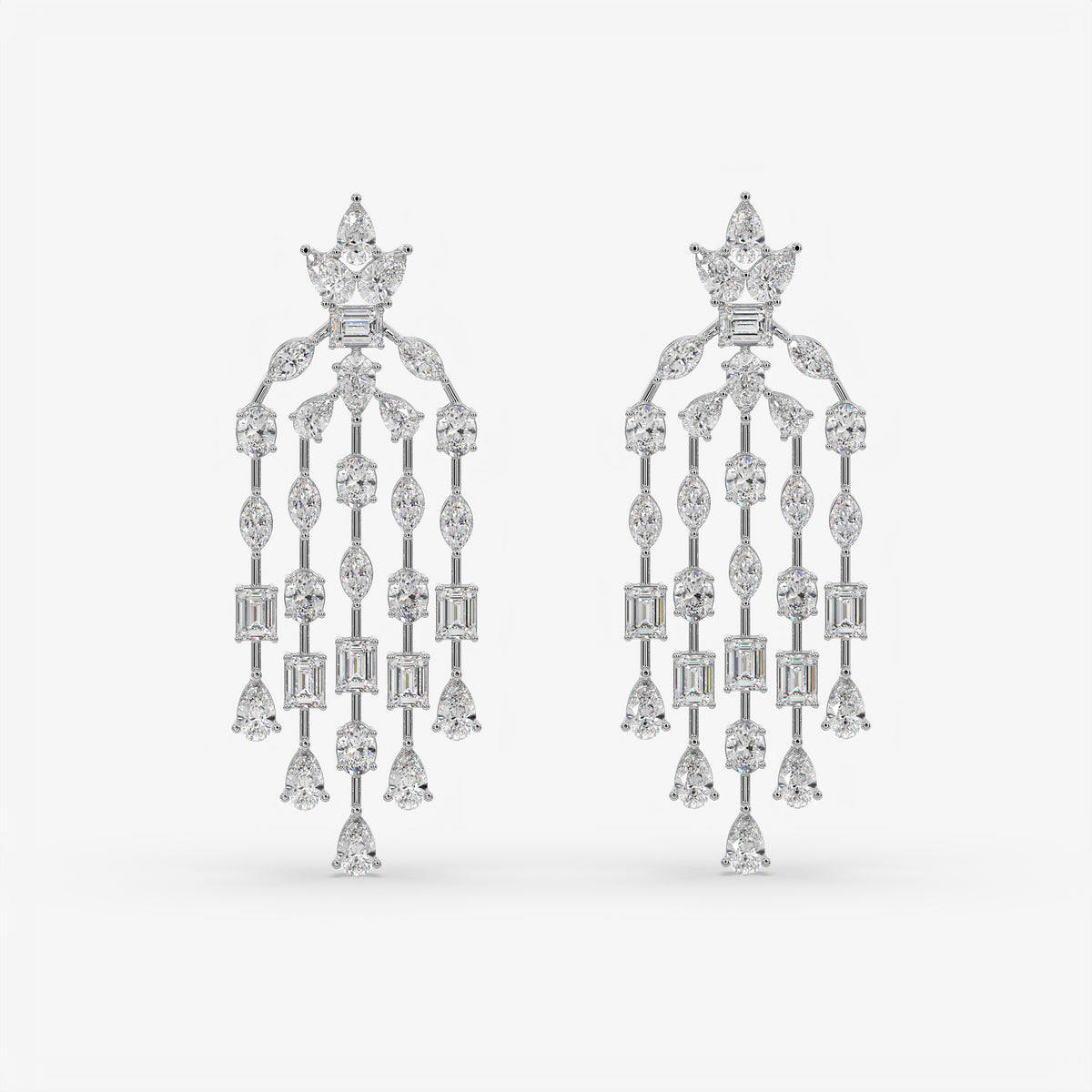 Multi-Cut Diamond Chandelier Earrings