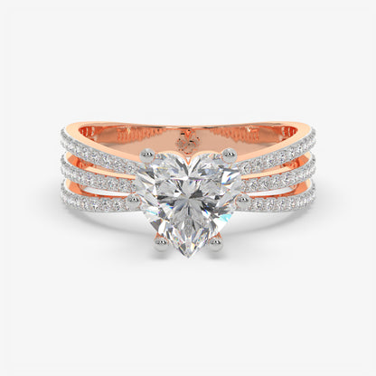 Trinity Heart Diamond Ring