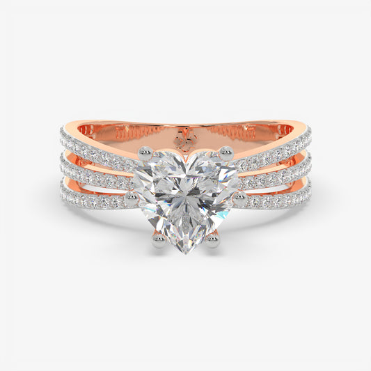 Trinity Heart Diamond Ring