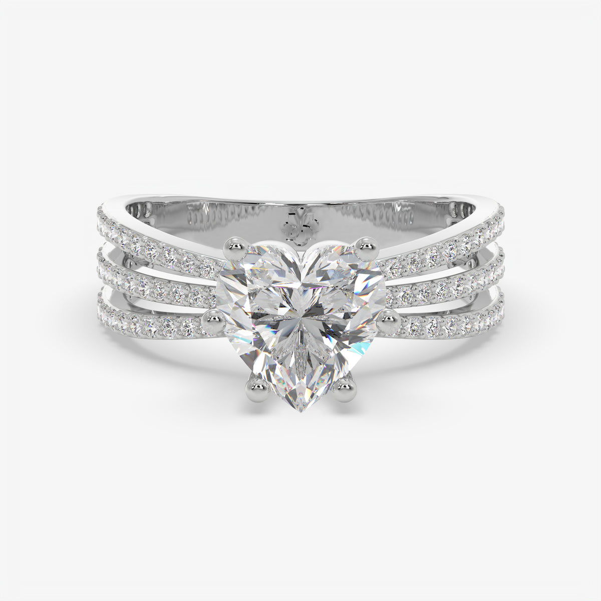 Trinity Heart Diamond Ring