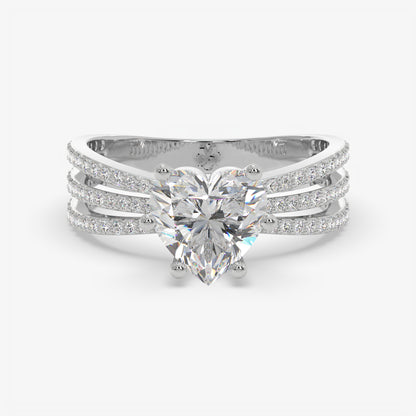 Trinity Heart Diamond Ring