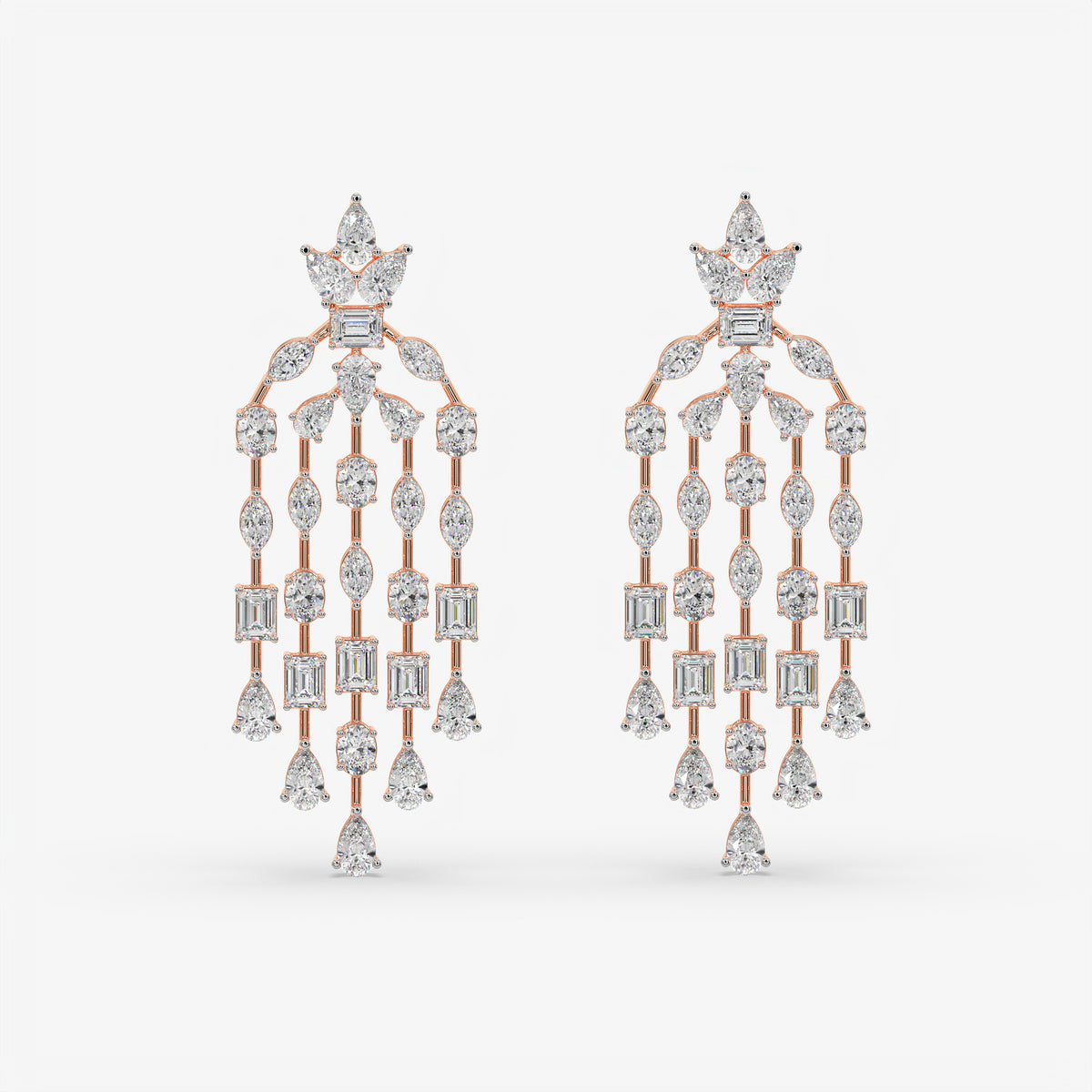 Multi-Cut Diamond Chandelier Earrings