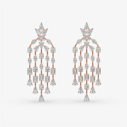 Multi-Cut Diamond Chandelier Earrings