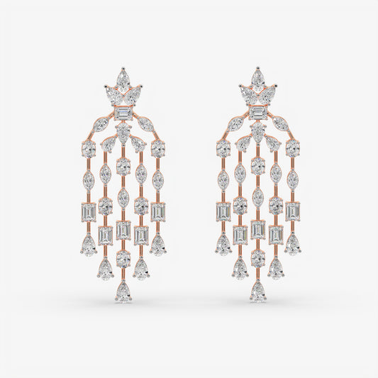 Multi-Cut Diamond Chandelier Earrings