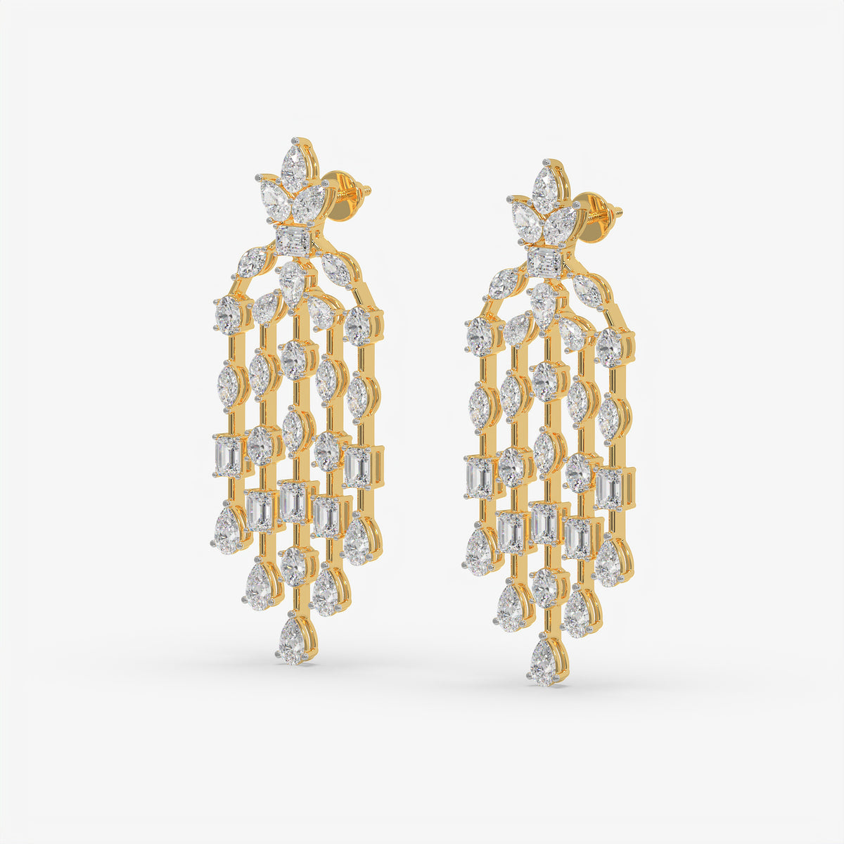 Multi-Cut Diamond Chandelier Earrings