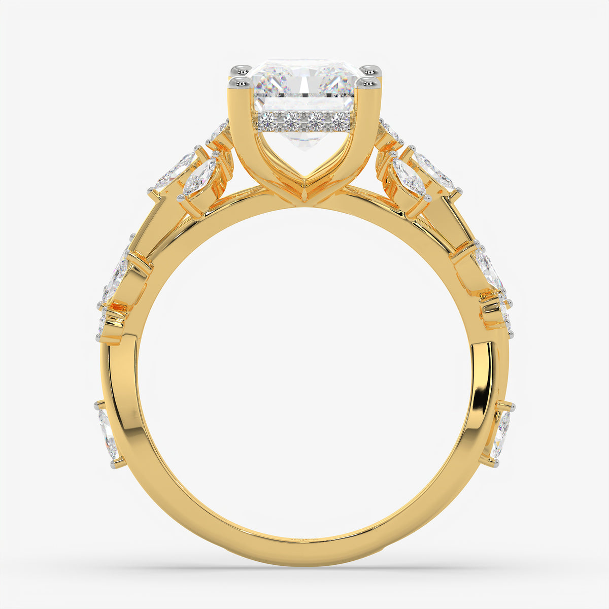 Emerald Vine Diamond Ring