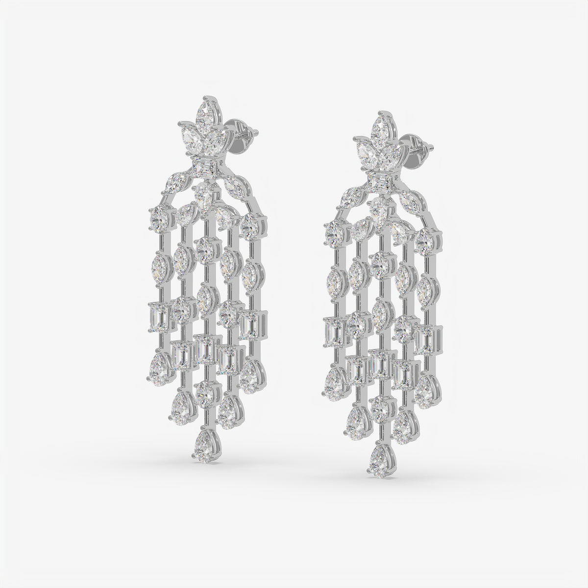 Multi-Cut Diamond Chandelier Earrings