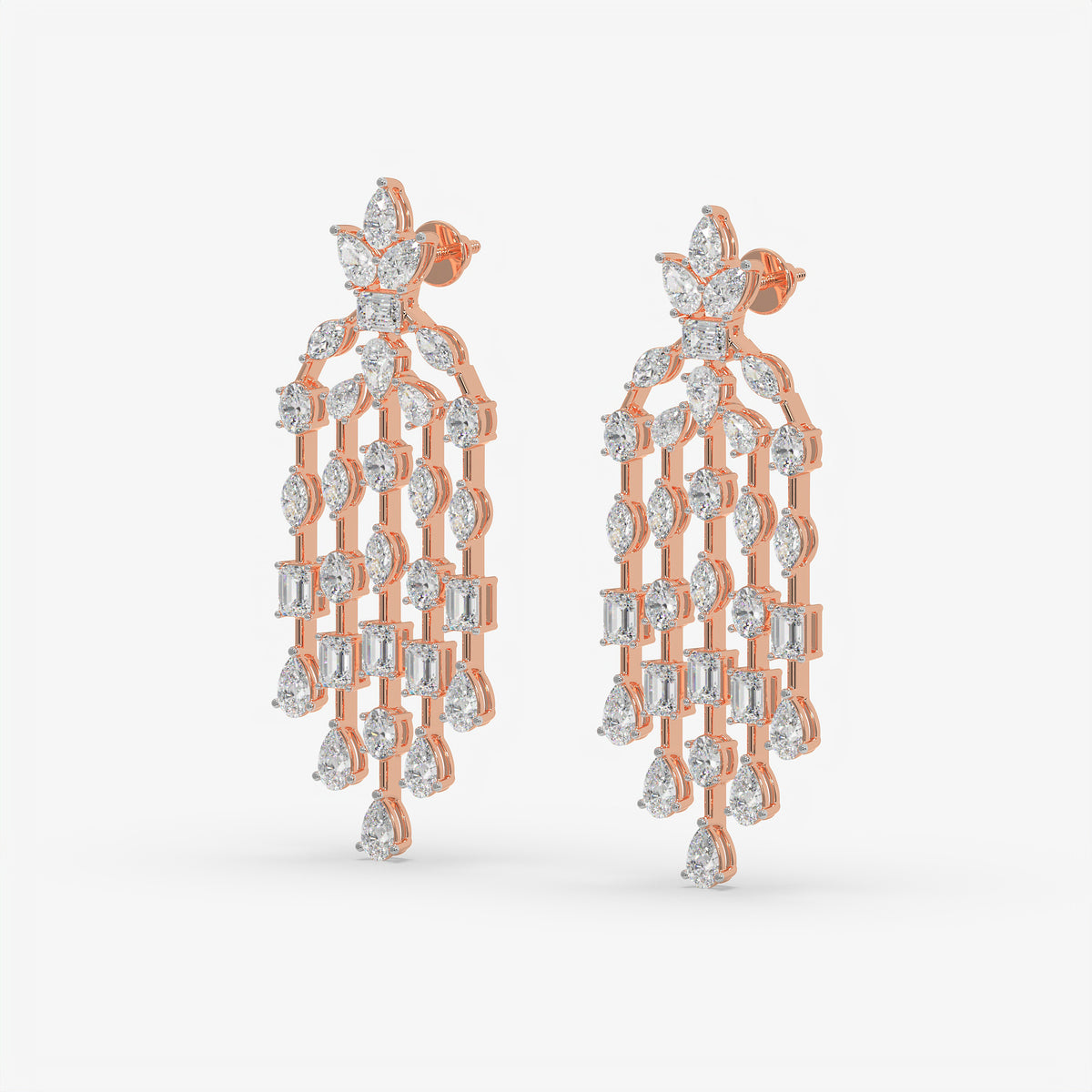 Multi-Cut Diamond Chandelier Earrings