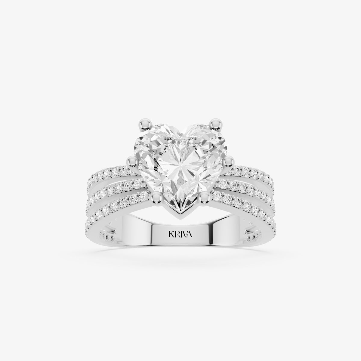 Trinity Heart Diamond Ring