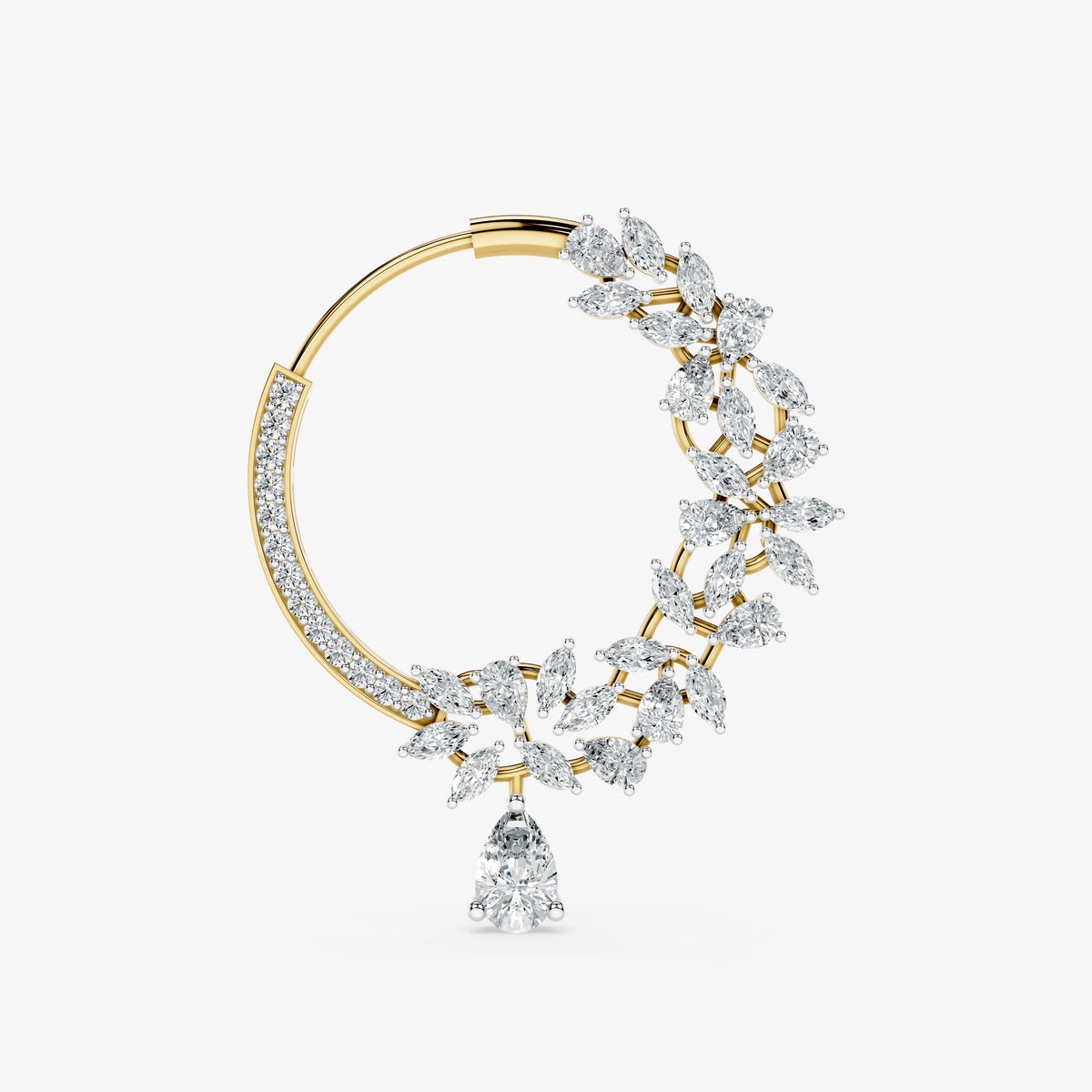 Floral Cascade Diamond Nose Ring
