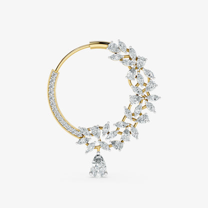 Floral Cascade Diamond Nose Ring