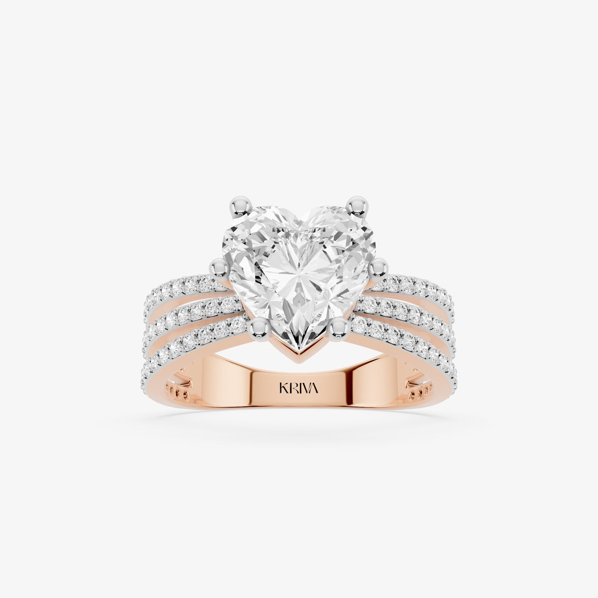 Trinity Heart Diamond Ring