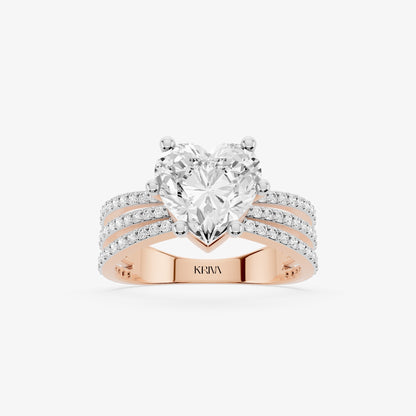 Trinity Heart Diamond Ring