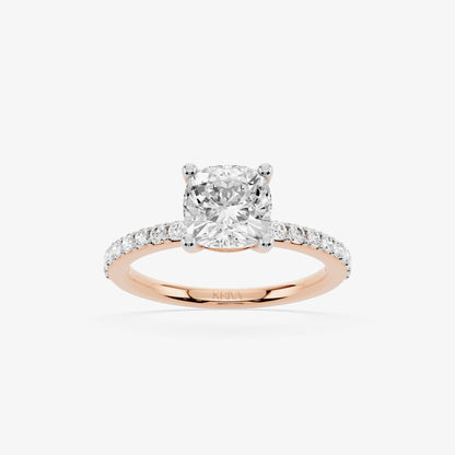 Cushion Trail Solitaire Diamond Ring