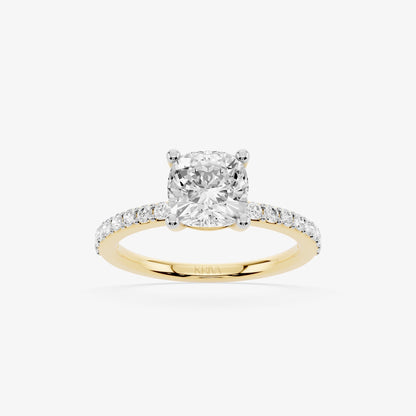 Cushion Trail Solitaire Diamond Ring