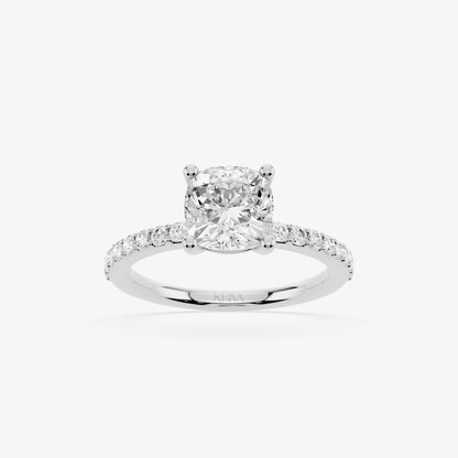 Cushion Trail Solitaire Diamond Ring