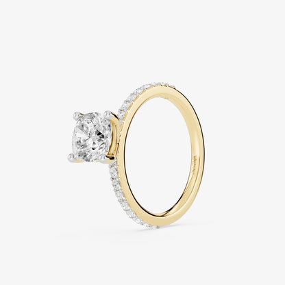 Cushion Trail Solitaire Diamond Ring