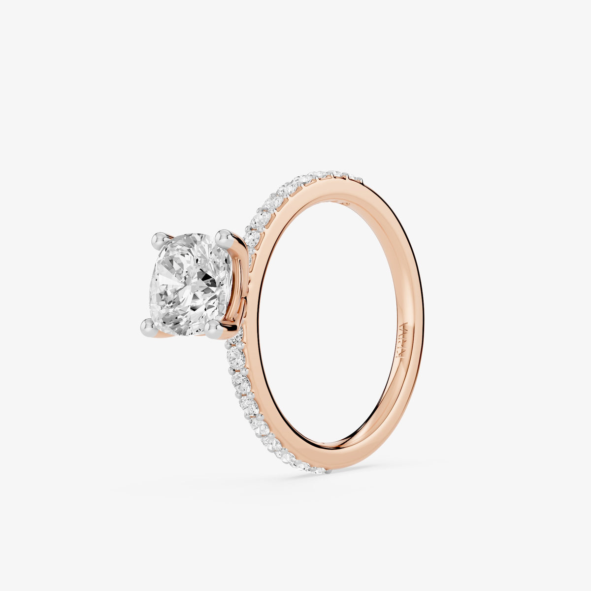 Cushion Trail Solitaire Diamond Ring