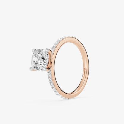 Cushion Trail Solitaire Diamond Ring