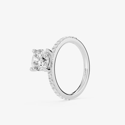 Cushion Trail Solitaire Diamond Ring