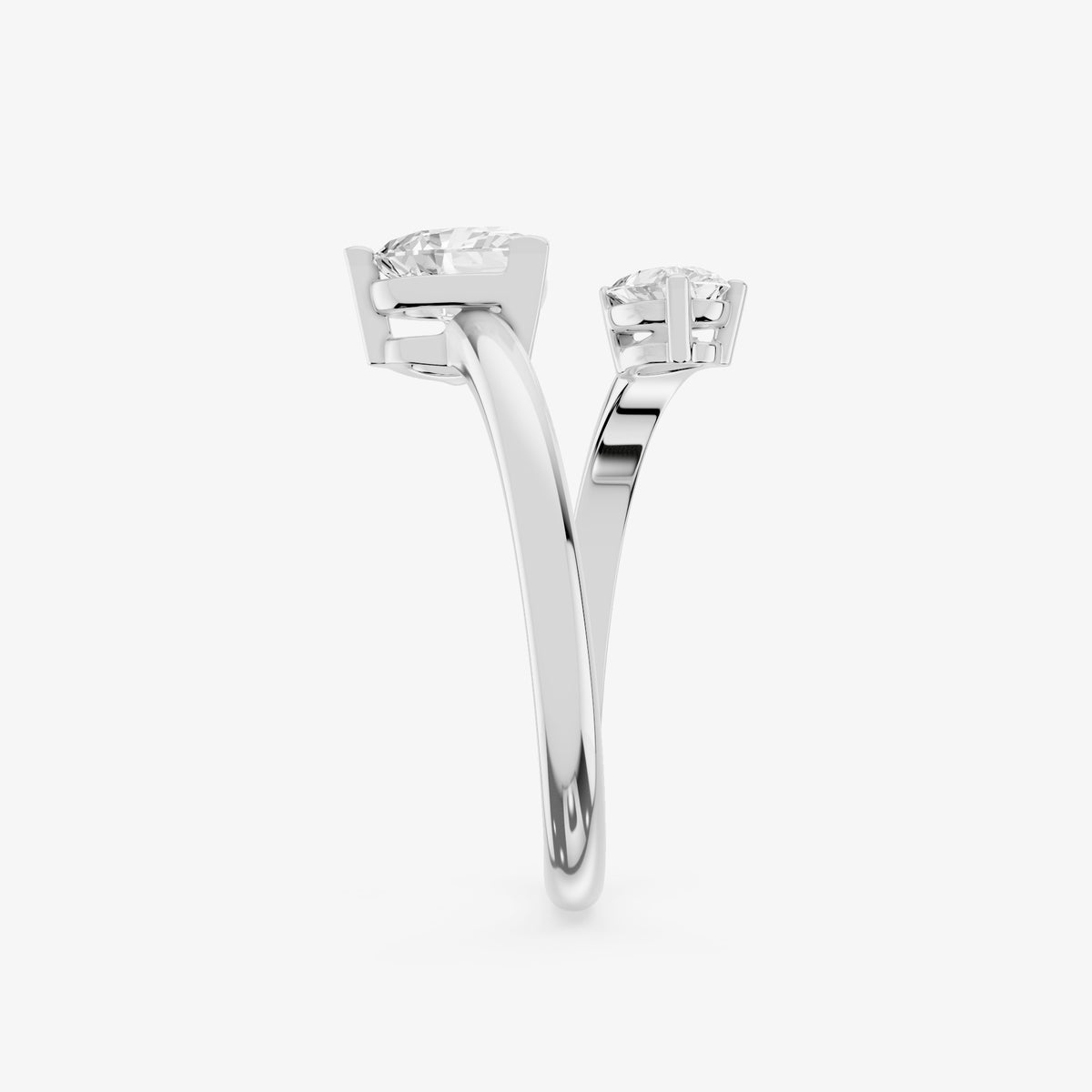 Duo Pear Diamond Crossover Ring