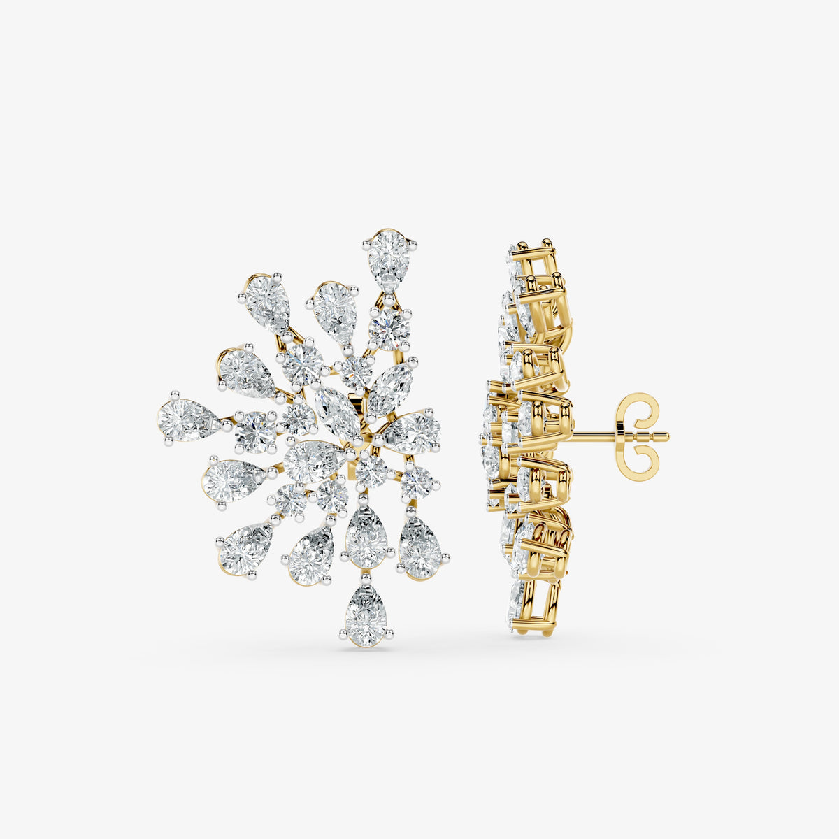 Diamond Floral Cluster Earring
