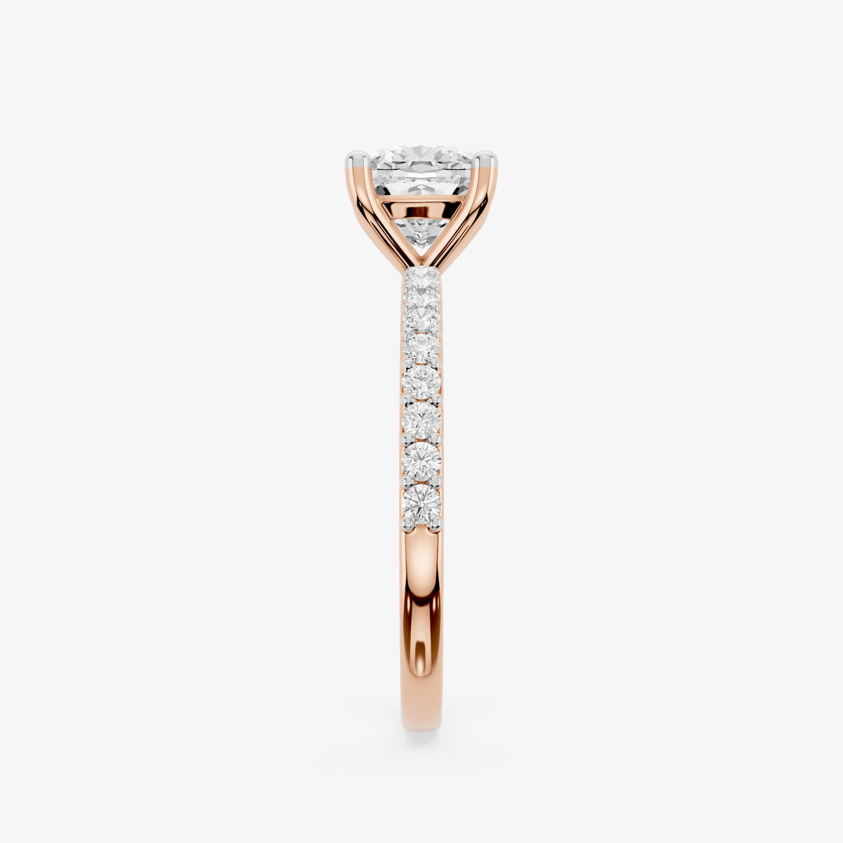 Cushion Trail Solitaire Diamond Ring
