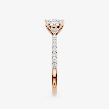 Cushion Trail Solitaire Diamond Ring