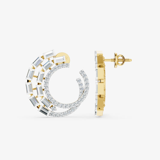 Eclipse Arc Diamond Stud Earrings