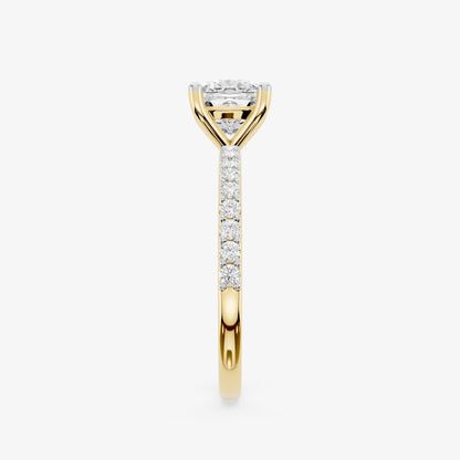 Cushion Trail Solitaire Diamond Ring