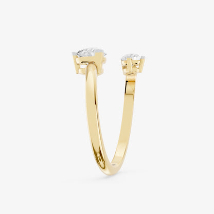 Duo Pear Diamond Crossover Ring