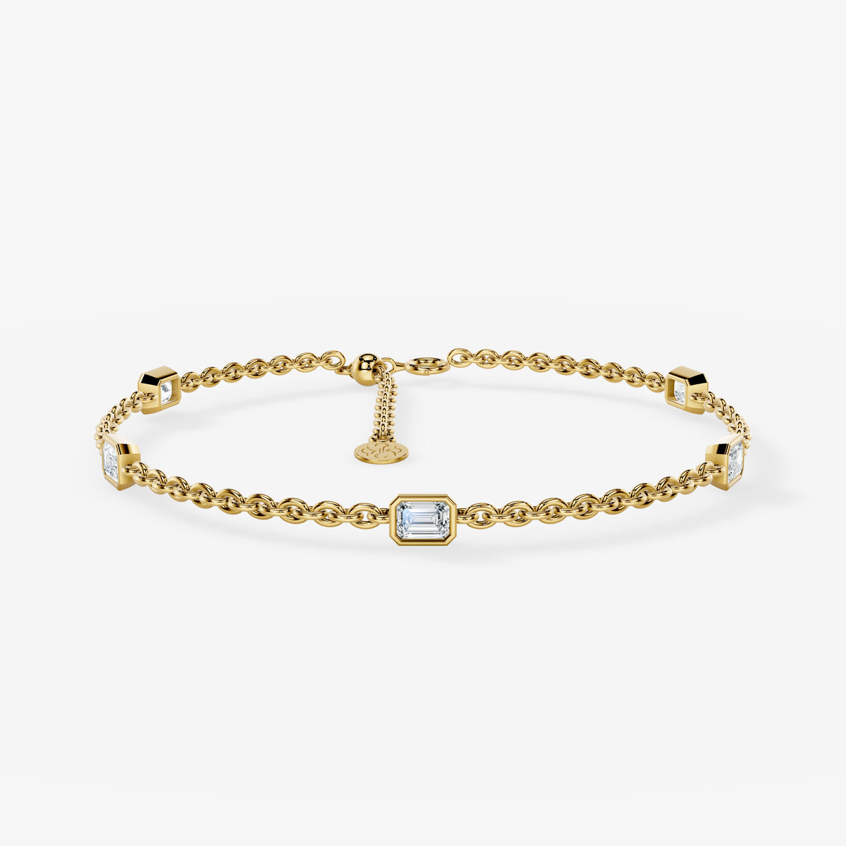 Baguette Gold Chain Bracelet