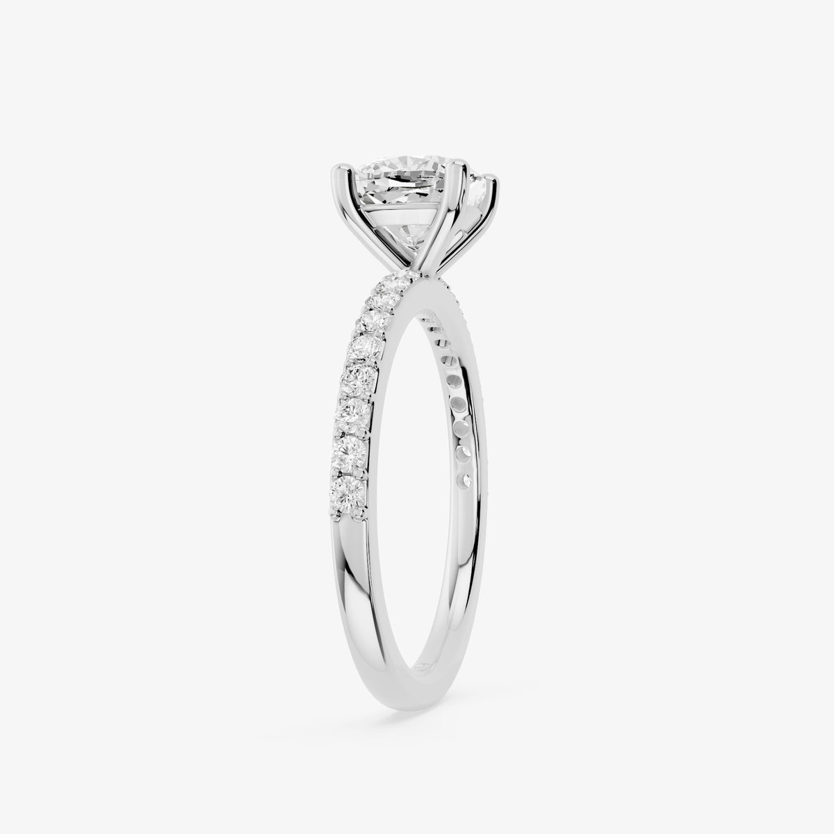 Cushion Trail Solitaire Diamond Ring