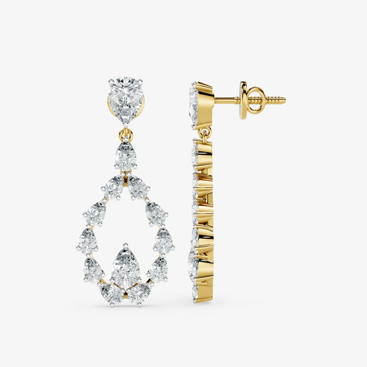 Pear Cascade Diamond Drop Earrings