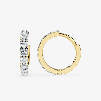 Round Diamond Hoop Earring