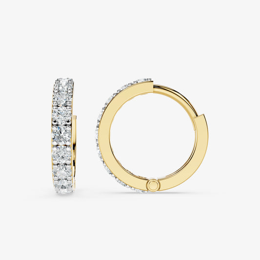 Round Diamond Hoop Earring