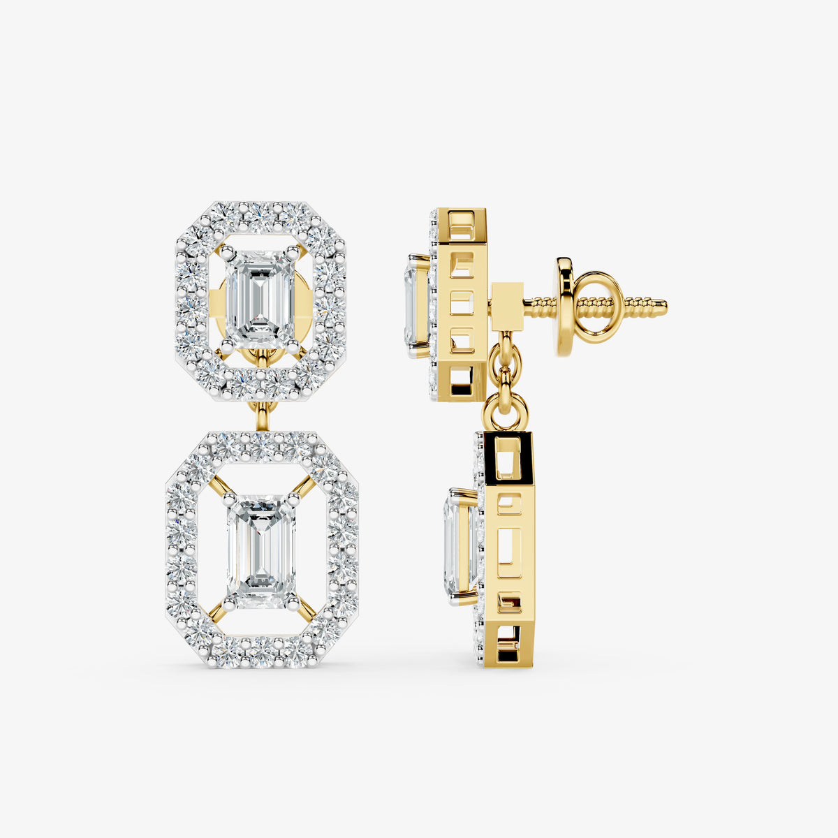 Emerald Link Diamond Earring