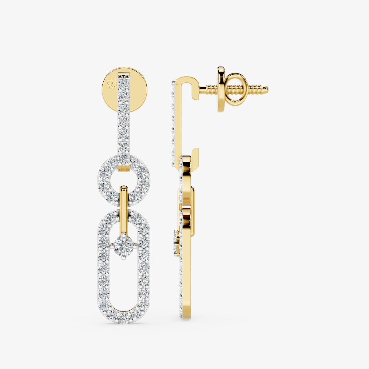 Elara Link Diamond Drop Earrings